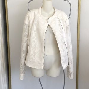Torrid Pleather white with lace jacket